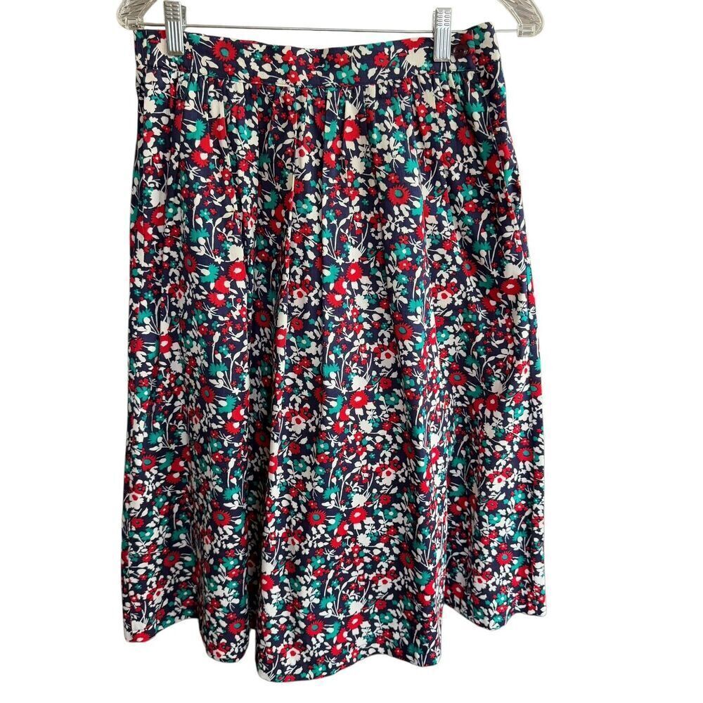 Vtg 80s Skirt Andrew McMullan A-line Floral Cottagecore Feminine Boho Sz 8 USA